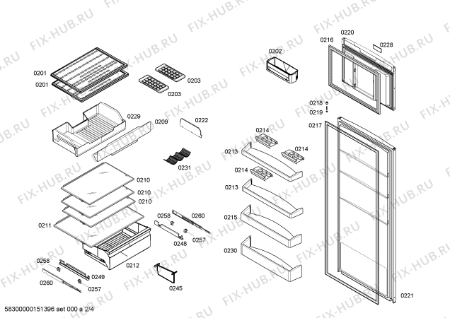 Схема №2 BD4901VNF с изображением Выдвижной ящик для холодильника Bosch 00686052