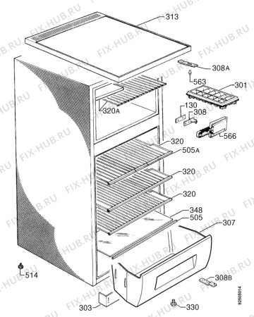 Взрыв-схема холодильника Zanussi ZD50/33R - Схема узла Housing 001