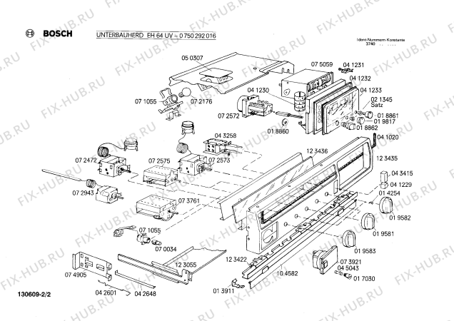 Взрыв-схема плиты (духовки) Bosch 0750292016 EH64UV - Схема узла 02