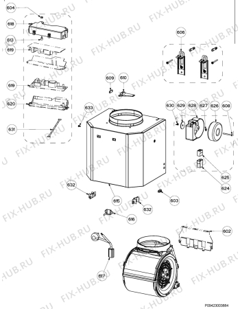 Взрыв-схема вытяжки Electrolux EFC9540U - Схема узла Section 4