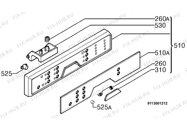 Взрыв-схема посудомоечной машины Aeg F64850I-B - Схема узла Command panel 037