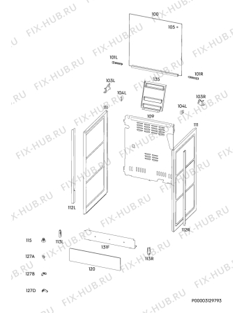 Взрыв-схема плиты (духовки) Zanussi ZCG9210N1X - Схема узла Housing 001