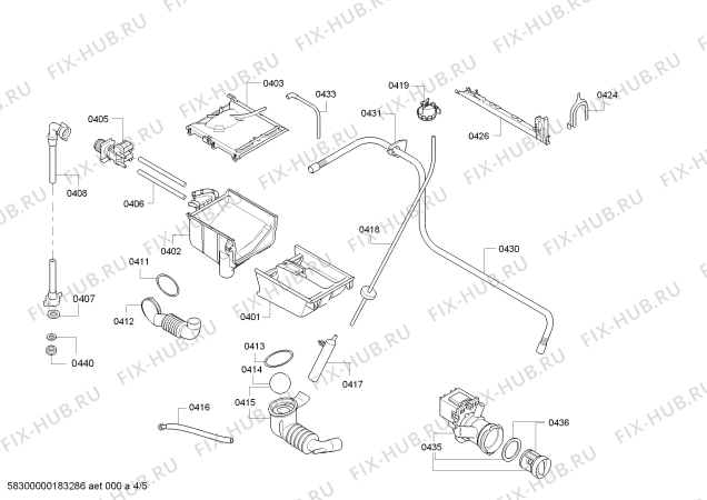 Взрыв-схема стиральной машины Bosch WAE283P3FG Serie 4 VarioPerfect - Схема узла 04