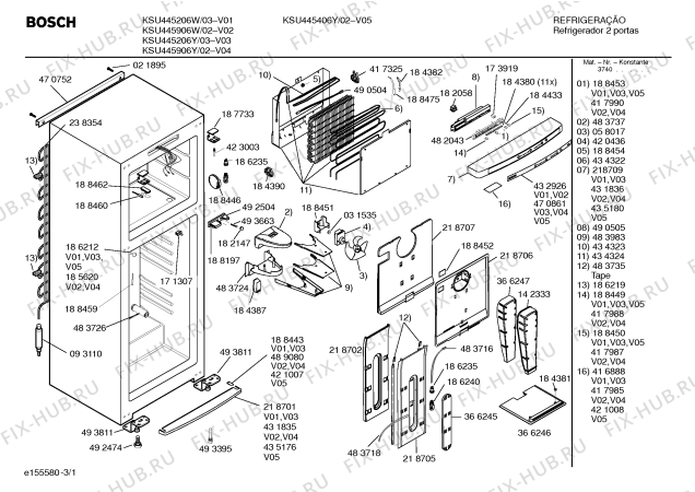 Схема №1 KSU445406Y BOSCH с изображением Компрессор для холодильника Bosch 00143531