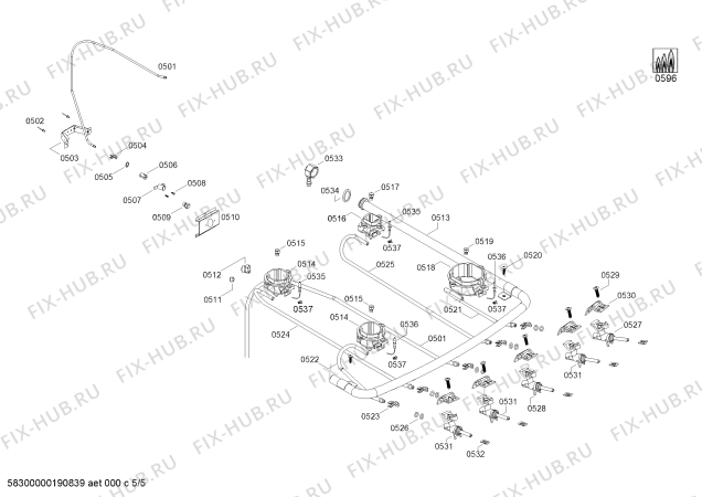 Схема №2 FN107I14SC COCINA CX541 INOX с изображением Решетка для электропечи Bosch 00773776