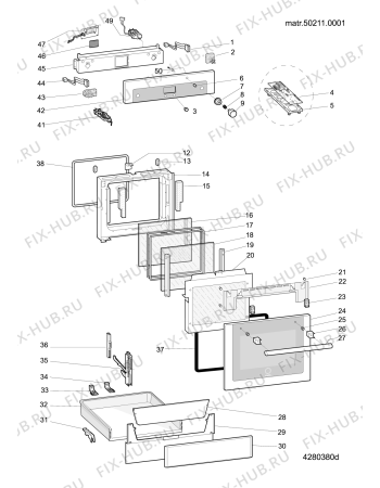 Взрыв-схема плиты (духовки) Hotpoint-Ariston H64IL9PAASASK (F086208) - Схема узла