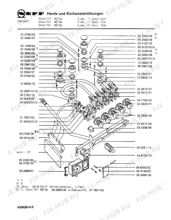 Взрыв-схема плиты (духовки) Neff 1124441303 2444/131NEFGW - Схема узла 03