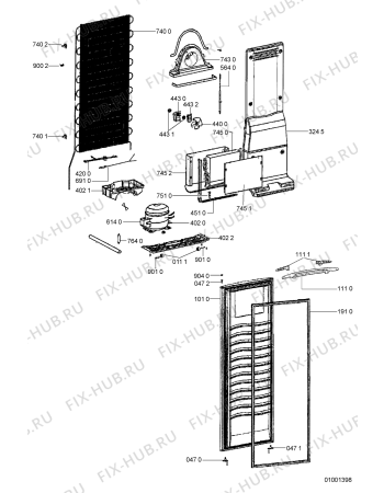 Схема №1 CFB 32/I с изображением Корпусная деталь для холодильника Whirlpool 481240418304