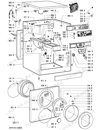 Схема №1 AWM 6124 с изображением Декоративная панель для стиралки Whirlpool 481245211698