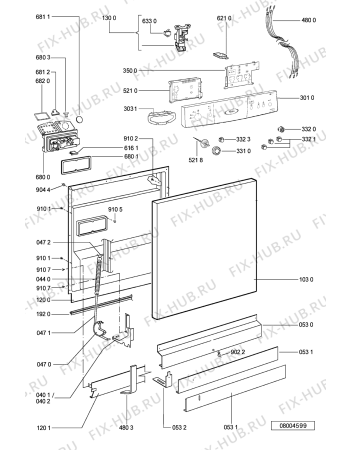 Схема №1 ADP 7539 IX с изображением Микромодуль для посудомоечной машины Whirlpool 481221838339
