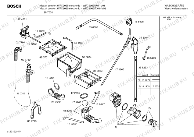 Схема №1 WFC2065IT Maxx 4 comfort WFC2065 electronic с изображением Панель управления для стиральной машины Bosch 00369553