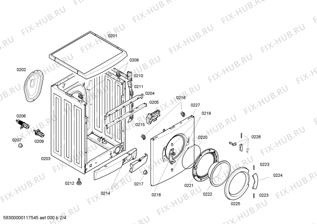 Взрыв-схема стиральной машины Siemens WM08E410IT - Схема узла 02