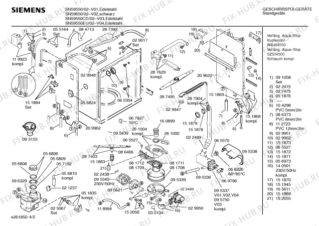 Схема №1 SN59550CD с изображением Панель для посудомоечной машины Siemens 00289010