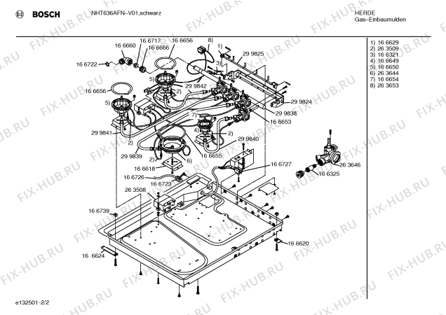 Взрыв-схема плиты (духовки) Bosch NHT636AFN - Схема узла 02