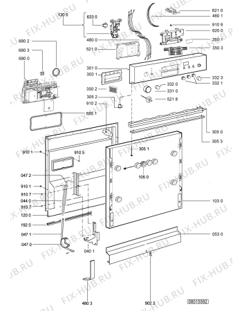 Схема №1 ADG 673 NB с изображением Панель для посудомоечной машины Whirlpool 480140101781