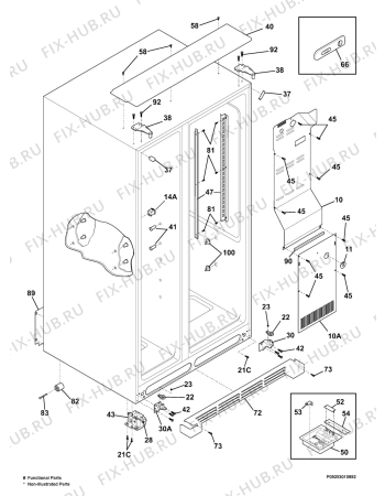 Взрыв-схема холодильника Electrolux ENL6298X - Схема узла C10 Cabinet