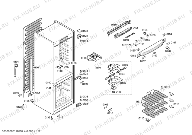 Схема №1 3KEL6650 с изображением Дверь для холодильной камеры Bosch 00246467