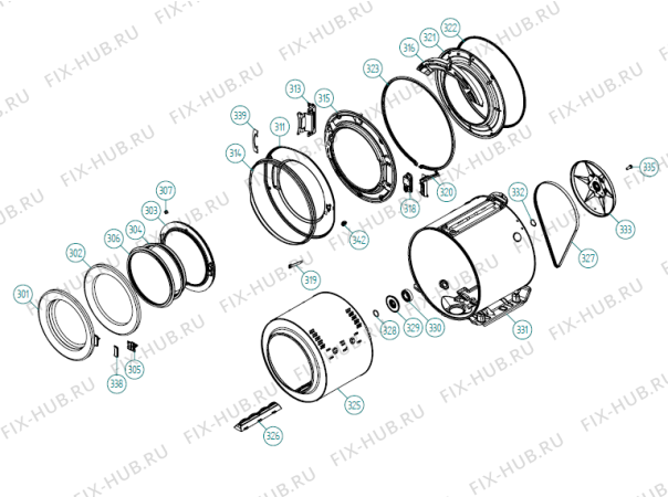 Схема №1 MWA 0718FIB UK   -Titanium (337463, WM60.2) с изображением Обшивка для стиральной машины Gorenje 192300