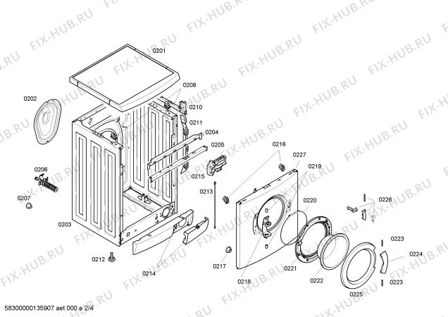 Взрыв-схема стиральной машины Siemens WM10E462ME - Схема узла 02