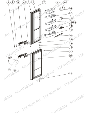 Взрыв-схема холодильника STINOL RF370LZ (F025587) - Схема узла