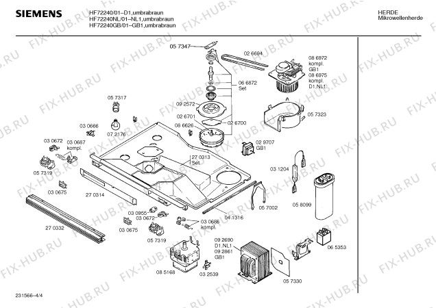 Схема №1 HF72220 с изображением Инструкция по эксплуатации для свч печи Siemens 00515832