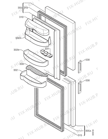 Взрыв-схема холодильника Electrolux ER7820B - Схема узла Door 003