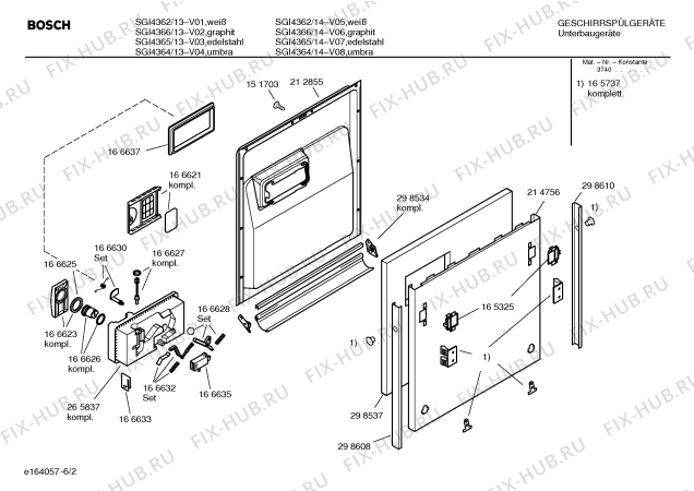 Схема №1 S44E53W1EU с изображением Кабель для посудомойки Bosch 00188210