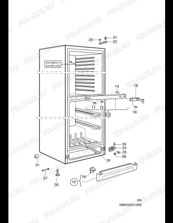 Взрыв-схема холодильника Elektro Helios KF3984 - Схема узла C10 Cabinet