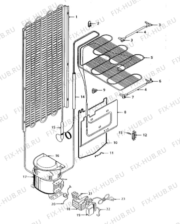 Взрыв-схема холодильника Electrolux ER2442D - Схема узла Cooling system 017