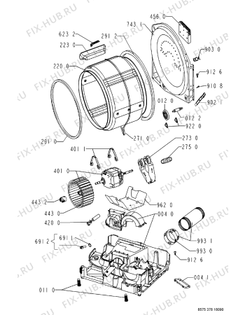 Схема №1 AWZ 3789 с изображением Декоративная панель для сушилки Whirlpool 480112100635