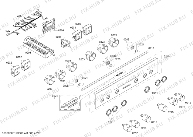 Взрыв-схема плиты (духовки) Siemens HA744520 - Схема узла 02