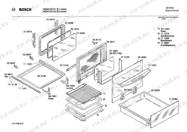 Схема №1 HES6726NL с изображением Переключатель для духового шкафа Bosch 00031645