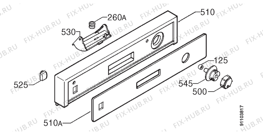 Взрыв-схема посудомоечной машины Zanussi ZDM6714B - Схема узла Command panel 037