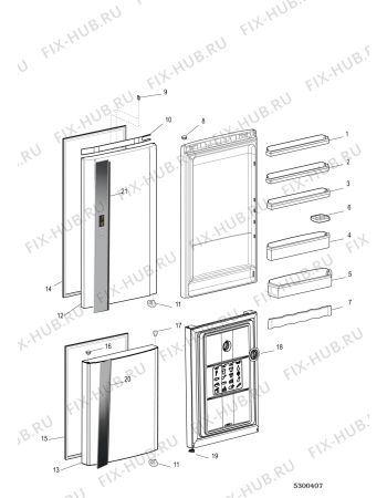 Схема №1 XUL85T3ZKOV (F095425) с изображением Дверка для холодильника Indesit C00506835