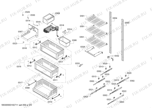 Схема №1 RF471301 с изображением Силовой модуль для холодильника Bosch 00791268