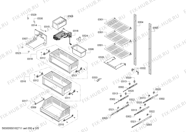 Схема №1 RW464361AU Gaggenau с изображением Монтажный набор для холодильной камеры Bosch 11008484