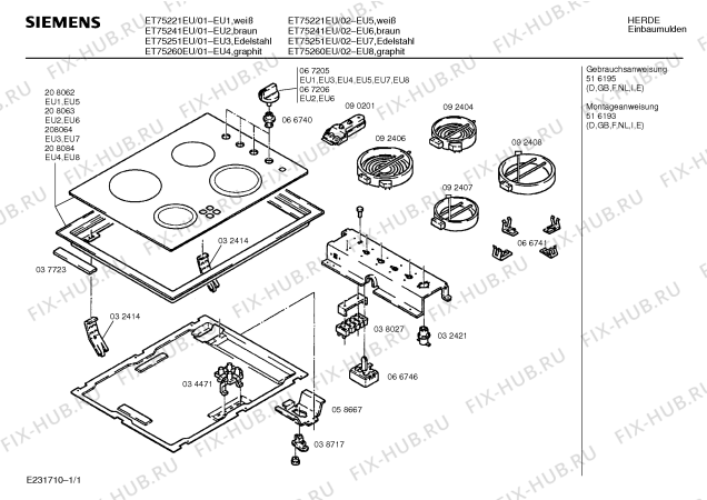 Схема №1 NKT695BEU с изображением Зона нагрева для плиты (духовки) Bosch 00092404