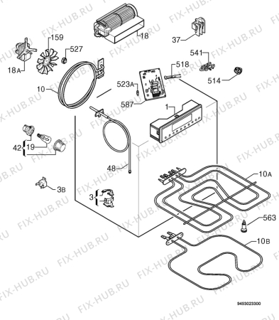 Взрыв-схема плиты (духовки) Electrolux EOB5754X - Схема узла Electrical equipment 268