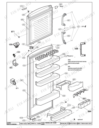 Взрыв-схема холодильника Beko BEKO DSE 41000 (7204848713) - DOOR PCT