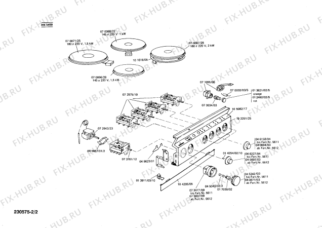 Взрыв-схема плиты (духовки) Siemens HN5459 - Схема узла 02
