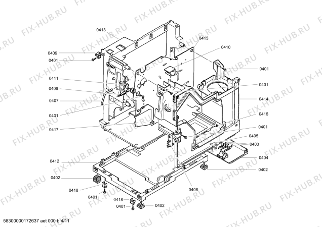 Схема №1 TKN68E75UC с изображением Силовой модуль для электрокофемашины Bosch 00643378