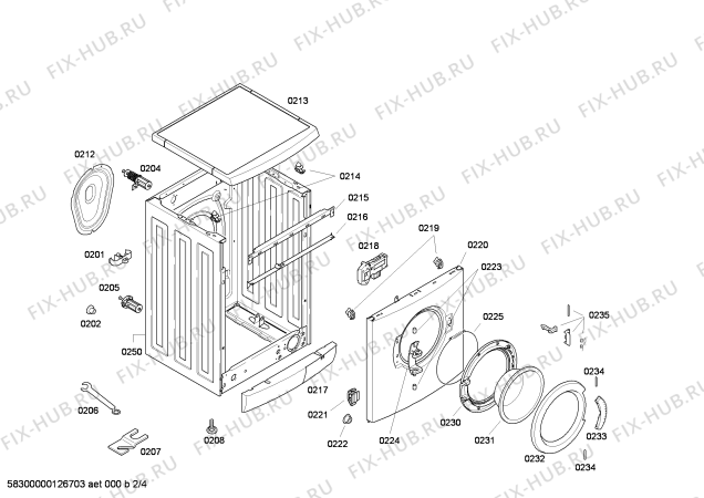 Взрыв-схема стиральной машины Siemens WM14E365NL E14.36 - Схема узла 02