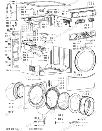 Схема №1 090 TC/GD с изображением Запчасть для стиральной машины Whirlpool 480111101781