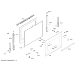 Схема №1 5BD33150 H.BL.NP.L3D.IN.GLASS.///.X.ME///// с изображением Передняя часть корпуса для плиты (духовки) Bosch 11005702
