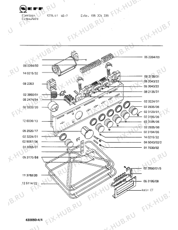 Взрыв-схема плиты (духовки) Neff 195304335 1078.41WS-7 - Схема узла 04