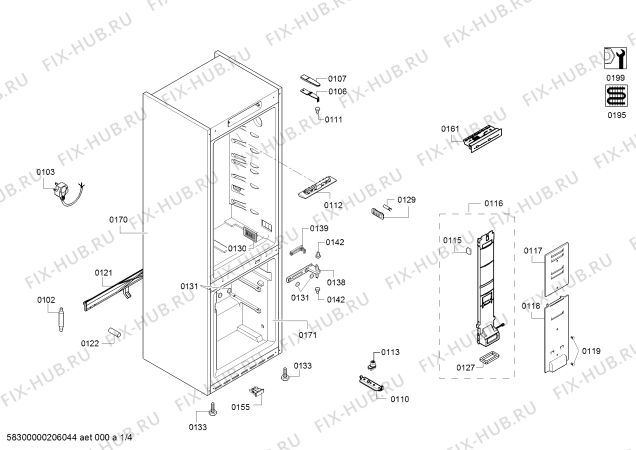 Схема №1 KGN34XL35G, Bosch с изображением Крышка для холодильной камеры Bosch 11019286