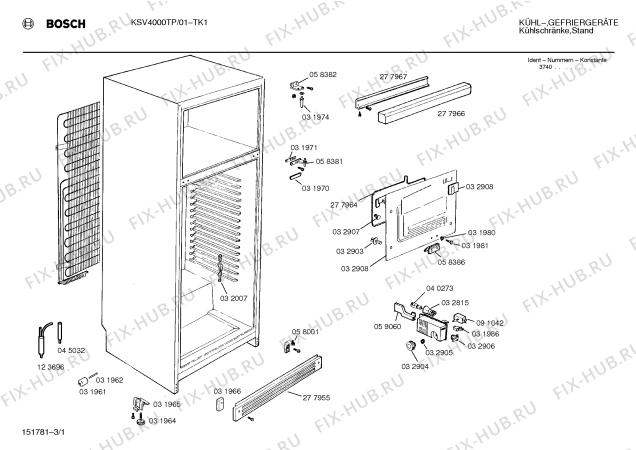Схема №1 KSV4000TP с изображением Защитный выключатель мотора для холодильной камеры Bosch 00065361
