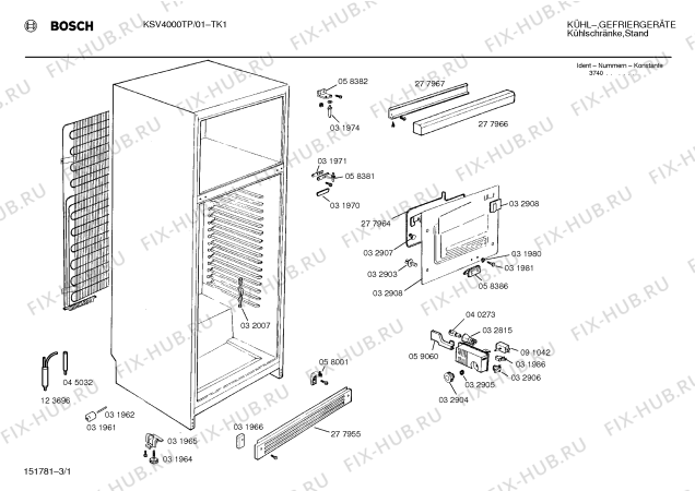 Схема №1 KSV4000TP с изображением Крышка для холодильной камеры Bosch 00277957