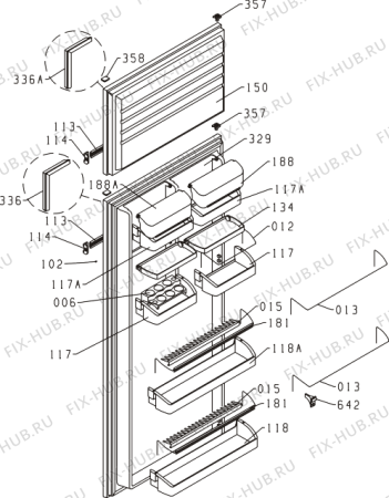 Взрыв-схема холодильника Gorenje RFI4275W (158000, HZI2726) - Схема узла 02