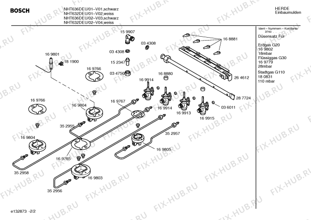 Взрыв-схема плиты (духовки) Bosch NHT632DEU - Схема узла 02